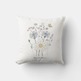 Wildblumen und Schmetterling Kissen