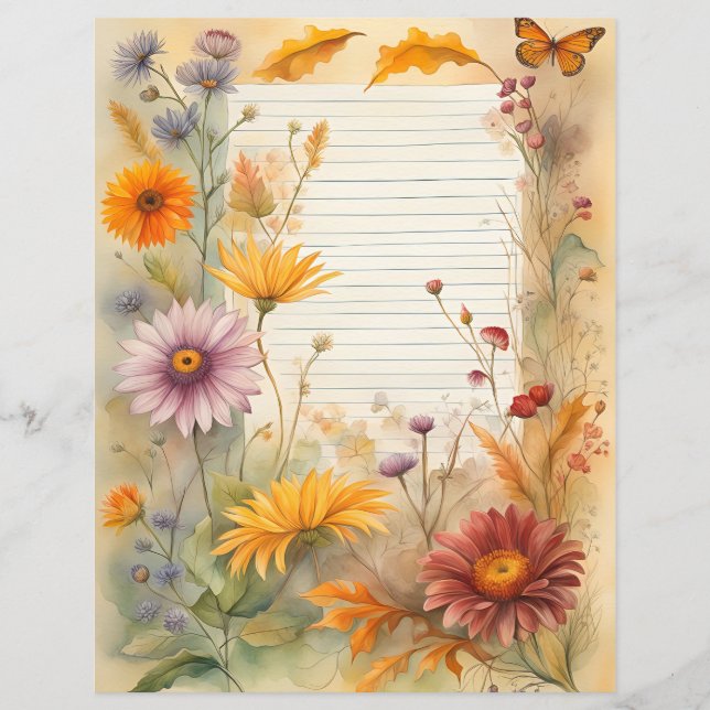 Wildblumen und Schmetterlinge (Vorderseite)