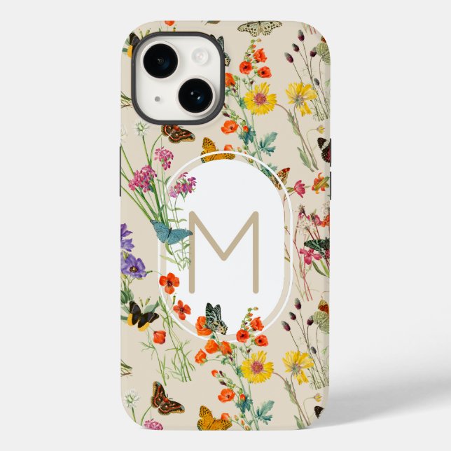 Wildblumen und Schmetterlinge Blumengarten Case-Mate iPhone 14 Hülle (Rückseite)