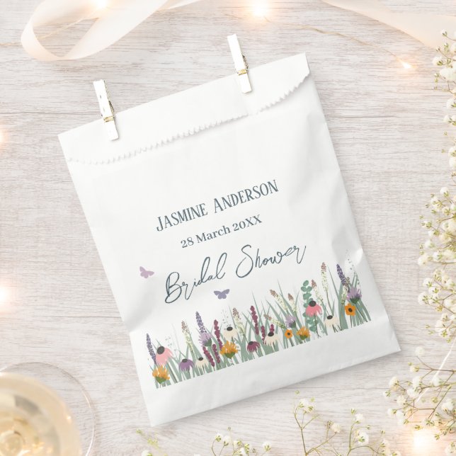 Wildblumen und Schmetterlinge Brautparty bevorzugt Geschenktütchen (Ausgeschnitten)