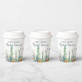 Wildblumen und Schmetterlinge Brautparty   Pappbecher