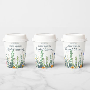 Wildblumen und Schmetterlinge Brautparty Pappbecher