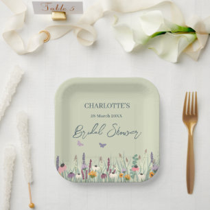 Wildblumen und Schmetterlinge Brautparty Party Pappteller