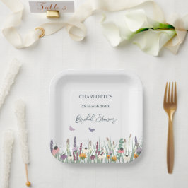Wildblumen und Schmetterlinge Brautparty Party Pappteller