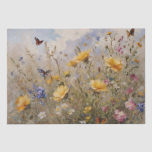 Wildblumen und Schmetterlinge Decoupage Seidenpapier
