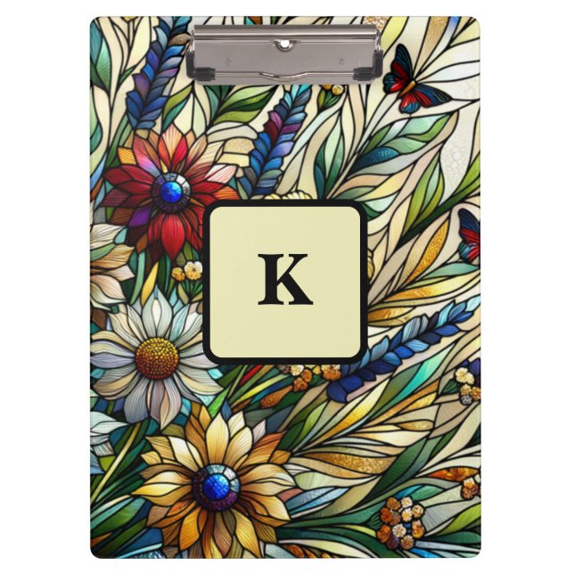 Wildblumen und Schmetterlinge für die Hartglaskons Klemmbrett (Vorderseite)