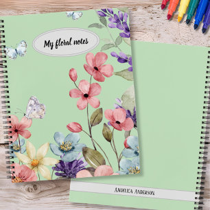 Wildblumen und Schmetterlinge Notizbuch
