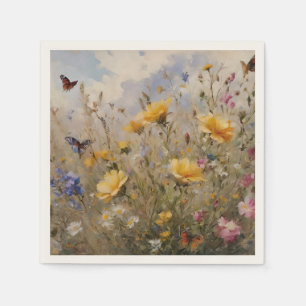 Wildblumen und Schmetterlinge Papier Napkin Serviette
