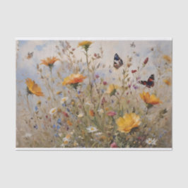 Wildblumen und Schmetterlinge Seidenpapier