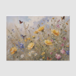 Wildblumen und Schmetterlinge Seidenpapier