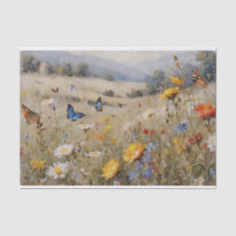 Wildblumen und Schmetterlinge Seidenpapier