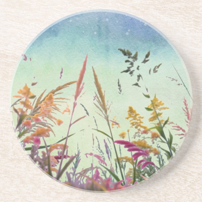 Wildblumen und Stars Getränkeuntersetzer (Vorne)