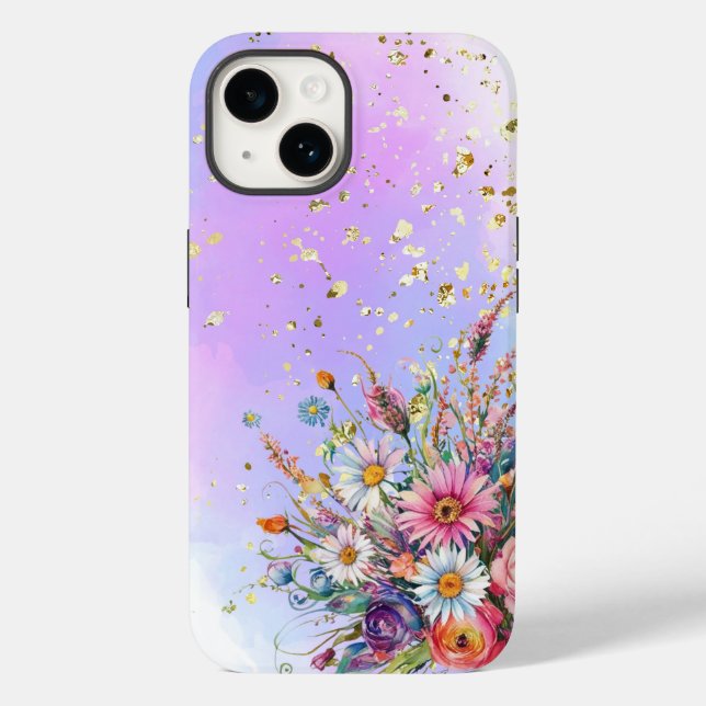 Wildblumen und weiche Pastelltöne Case-Mate iPhone 14 Hülle (Rückseite)