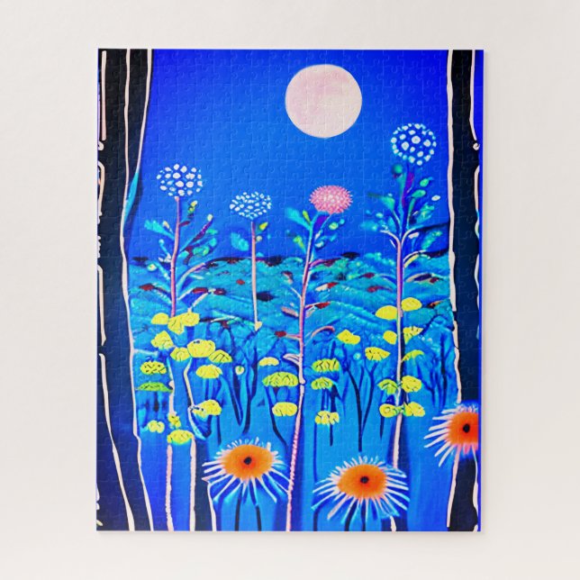 Wildblumen unter Vollmond (Vertikal)
