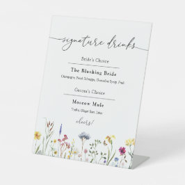 Wildblumen Unterschrift Getränke Fußzeichen Sockelschild