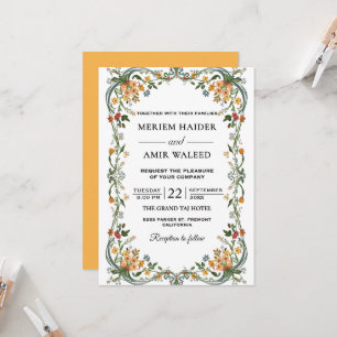 Wildblumen Verzierte Garten Blumen Hochzeit Einladung