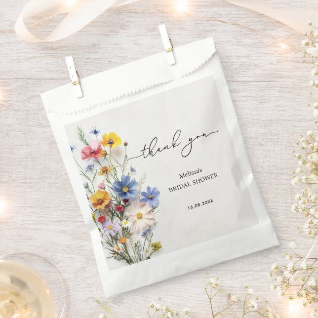 Wildblumen Vielen Dank Brautparty Geschenktütchen (Ausgeschnitten)