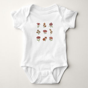 Wildblumen Vintage Blume Botanische Baby Strampler