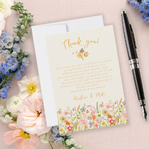 Wildblumen Vintage Botanical Babyparty Dankeskarte