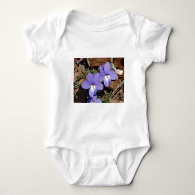 Wildblumen Vögel-Foot Violet III Geschenke und Bek Baby Strampler (Vorderseite)