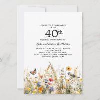 Wildblumen Vögel Schmetterlinge 40 Jahre alt
