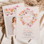 Wildblumen von Boho Foto Süß 16 Einladung<br><div class="desc">Erzählen Sie Ihren bevorstehenden Sweet 16 Geburtstag mit unseren boho-inspiriert Einladungen mit hübschen und charmanten Wildblumen in trendigen Erdtönen wie Orange, Salbei, Dunkelrot und staubigen Rosa auf Beige. Das moderne Pinselskript verleiht diesen einzigartigen Einladungen eine Touch Eleganz, die sich perfekt für jede Wiesen- oder Waldfeier eignet, ideal für Outdoor- und...</div>