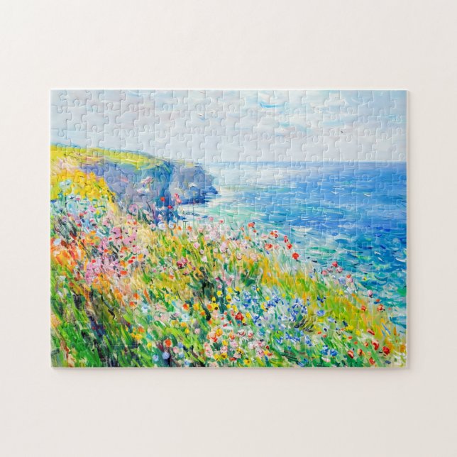 Wildblumen von Cliff Impressionist Coastline (Horizontal)