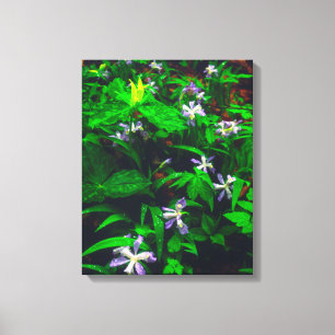 Wildblumen von Trillium und Iris Leinwanddruck