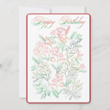 Wildblumen W Happy Birthday Card