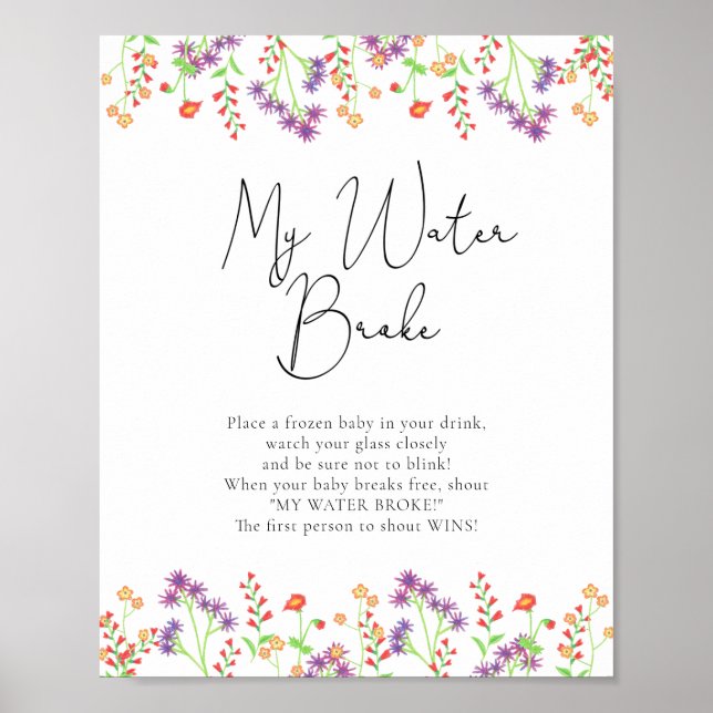 Wildblumen Wasserbruch Poster (Vorne)