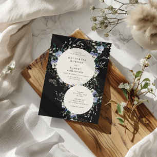 Wildblumen Wasserfarbe Elegante Hochzeit Einladung