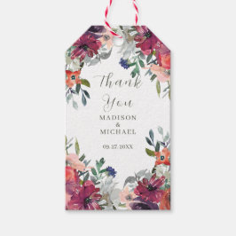 Wildblumen Wasserfarbe Elegante Hochzeit im Herbst Geschenkanhänger
