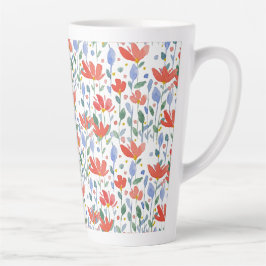 Wildblumen Wasserfarbe in Süß-Rot und Blau Milchtasse