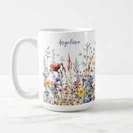 Wildblumen Wasserfarben Blume Kaffeetasse