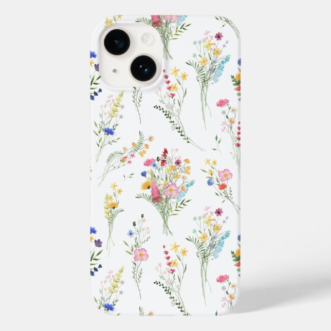 Wildblumen-Wasserfarben-Blumenmuster Case-Mate iPhone 14 Hülle (Rückseite)