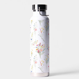 Wildblumen-Wasserfarben-Blumenmuster Trinkflasche
