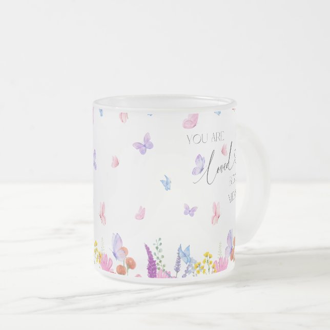 Wildblumen Wasserfarbene Christliche Verse Mattglastasse (VorderseiteRechts)