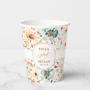 Wildblumen Wasserfarbene Flora Pappbecher