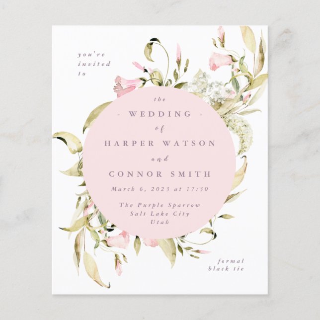 Wildblumen Wasserfarbenrunde Hochzeiten im Frühjah Flyer (Vorne)