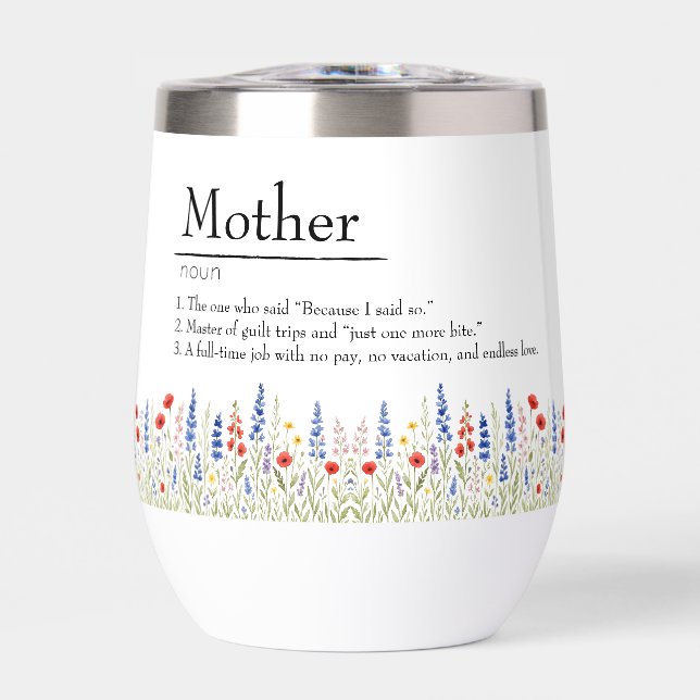 Wildblumen Wasserflasche - Ideal für Mama (Vorderseite)