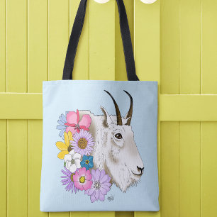 Wildblumen Weißes Bergziege Natur Wildtiere Tasche