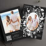 Wildblumen White Silhouette 2 Foto Hochzeit Black Save The Date<br><div class="desc">Diese elegante Hochzeitseinladung Save the Date bietet eine wunderschöne Silhouette mit weißen Wildblumen als ovales Rahmen mit einem Foto. Für eine weiter gehende Anpassung dieses Designs klicken Sie bitte auf den BUTTON BLAU DESIGN TOOL oben! Matching-Elemente sind ebenfalls verfügbar.</div>