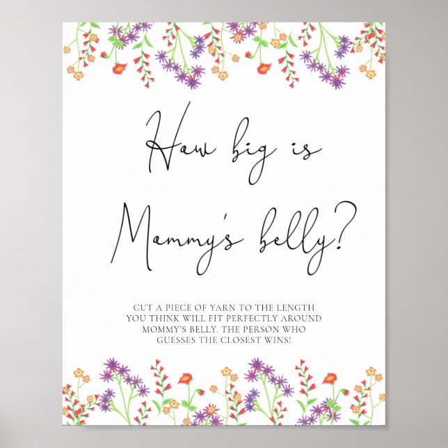 Wildblumen, wie groß das Bauchspiel von Mama ist Poster (Vorne)