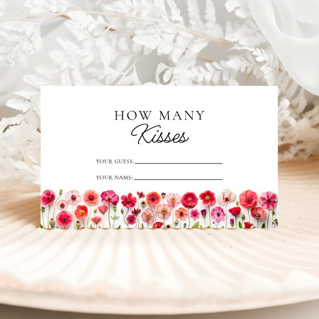 Wildblumen Wie viele Kisses Bridal Game Begleitkarte (Von Creator hochgeladen)