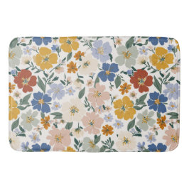 Wildblumen-Wiese Boho-Muster Badematte
