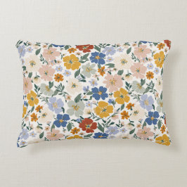 Wildblumen-Wiese Boho-Muster Dekokissen