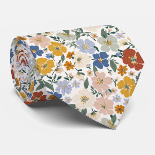 Wildblumen-Wiese Boho-Muster Krawatte