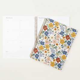 Wildblumen-Wiese Boho-Muster Planer