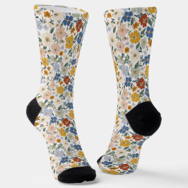 Wildblumen-Wiese Boho-Muster Socken