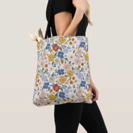 Wildblumen-Wiese Boho-Muster Tasche